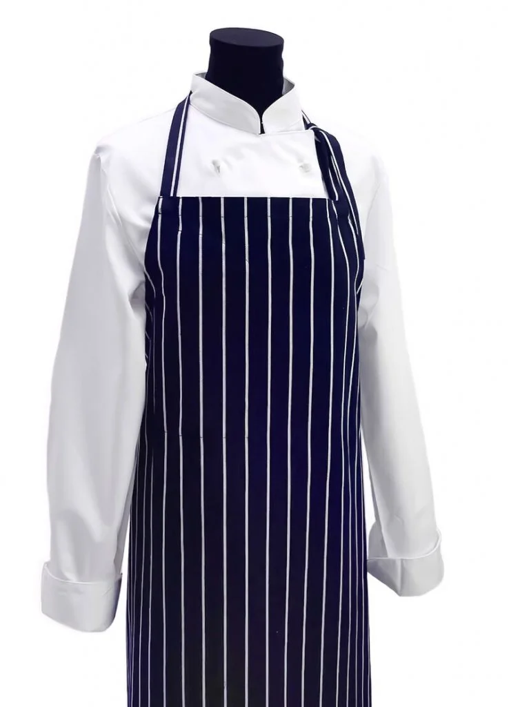 Serveringsförkläde Kritstrecksrandigt Blått